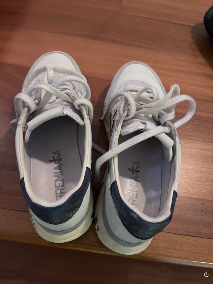 Premiata Beyaz Gri Bağcıklı Erkek Spor Ayakkabı - Görsel 5