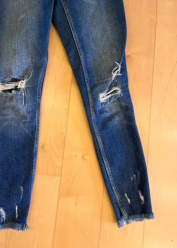 Zara Basic Mavi Kadın Denim Pantolon - Görsel 4