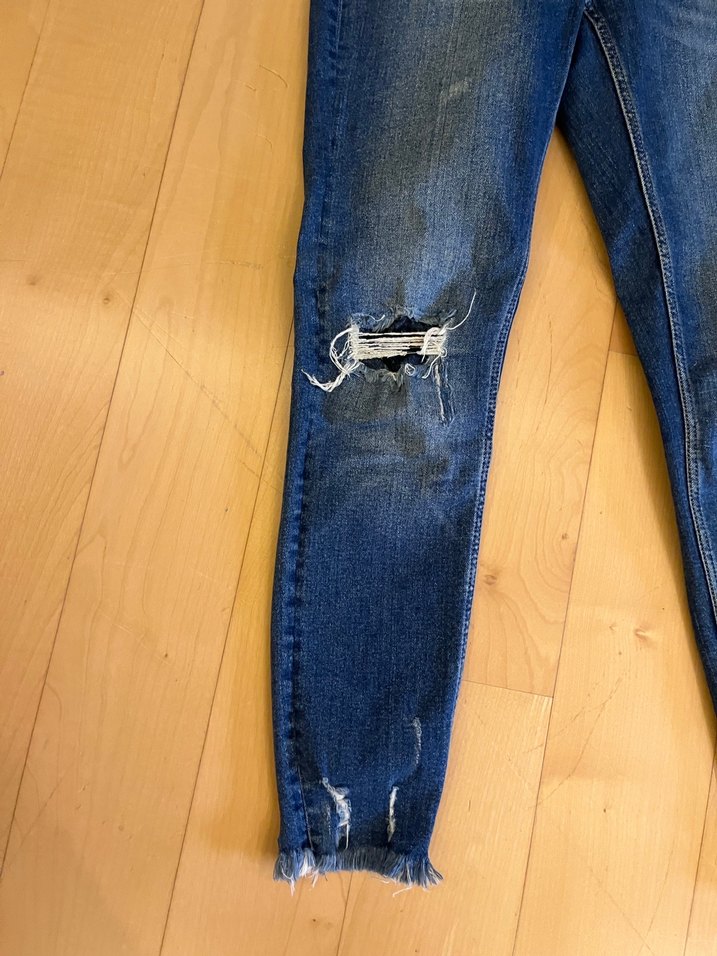Zara Basic Mavi Kadın Denim Pantolon - Görsel 3