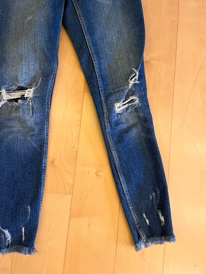 Zara Basic Mavi Kadın Denim Pantolon - Görsel 4