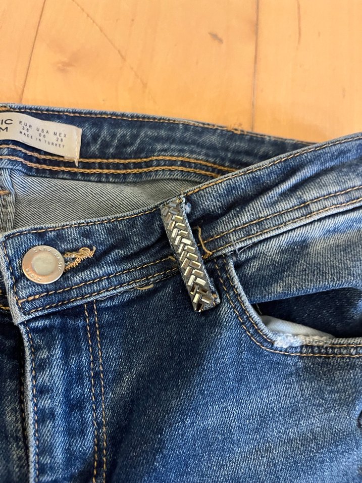 Zara Basic Mavi Kadın Denim Pantolon - Görsel 5