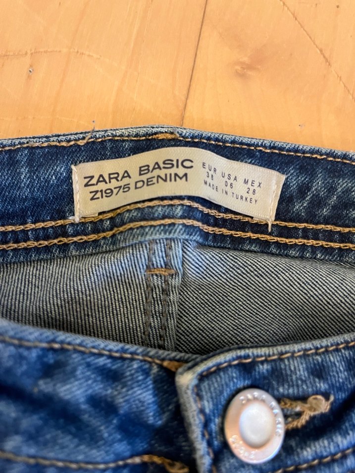 Zara Basic Mavi Kadın Denim Pantolon - Görsel 2