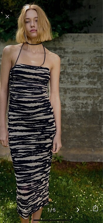 Zara zebra desenli elbise