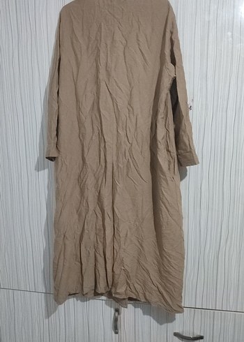 Bej Uzun Kollu Kadın Elbisesi - Görsel 3