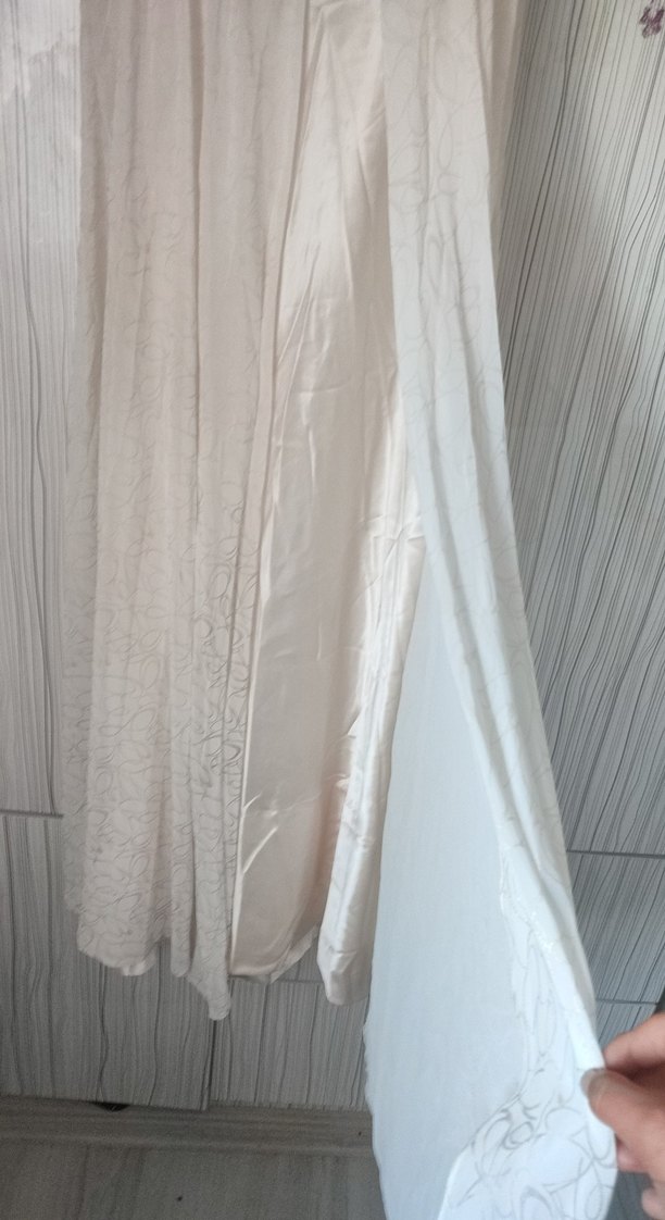 Beyaz Drapeli Uzun Abiye Elbise - Görsel 4