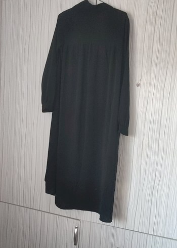 Siyah Uzun Kollu Gevşek Kesim Kadın Elbisesi - Görsel 3