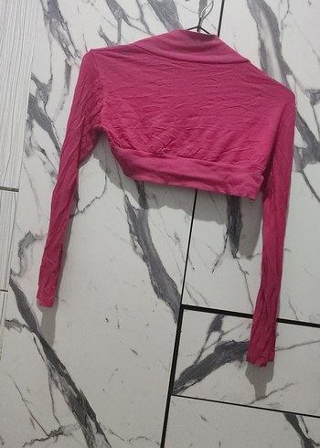 Kız Çocuk Pembe Uzun Kollu Bolero - Görsel 2