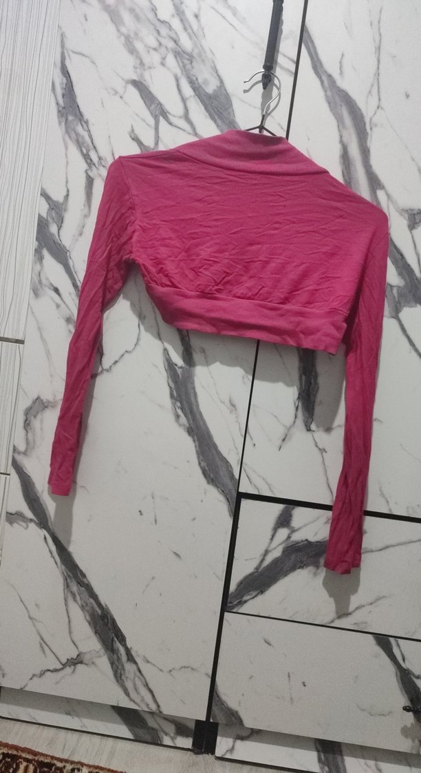Kız Çocuk Pembe Uzun Kollu Bolero - Görsel 2