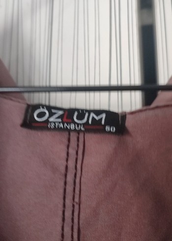 Bej Uzun Düğmeli Hamile Keten Kaban - Görsel 2