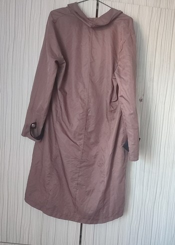 Bej Uzun Düğmeli Hamile Keten Kaban - Görsel 3