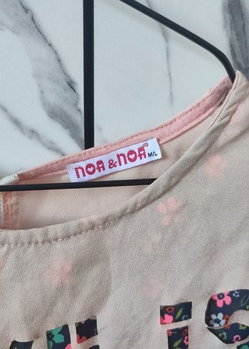 Kız Çocuk Pembe Kısa Kollu Dantel Detaylı Tişört - Görsel 2