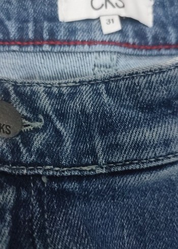 31 Beden Kadın Gri Mavi Normal Kesim Denim Pantolon