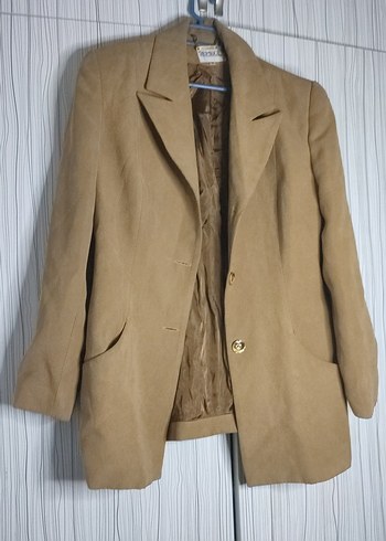 Bej Süet Kadın Blazer Ceket