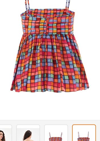 ADL xs beden renkli Pilili Mini Askılı Bluz pantolon takim - Görsel 6