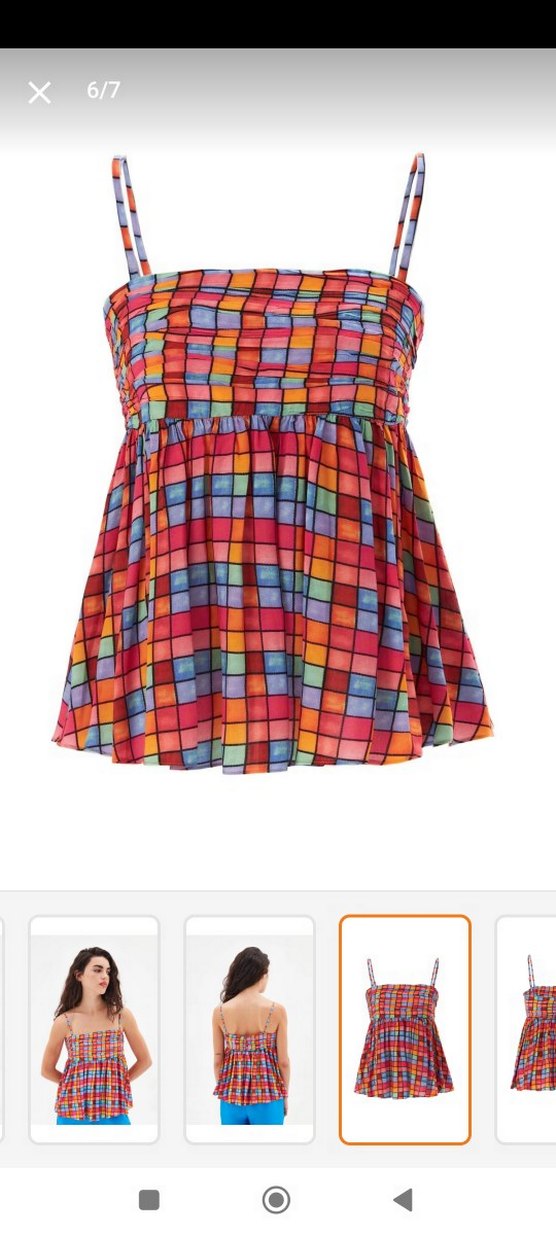 ADL xs beden renkli Pilili Mini Askılı Bluz pantolon takim - Görsel 5