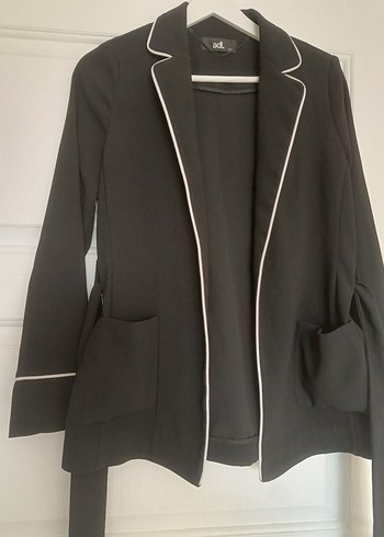 ADL xs Kadın Siyah Kuşaklı Blazer ceket - Görsel 3