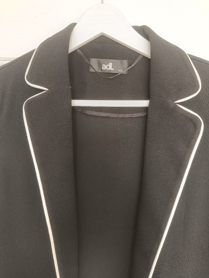 ADL xs Kadın Siyah Kuşaklı Blazer ceket - Görsel 2