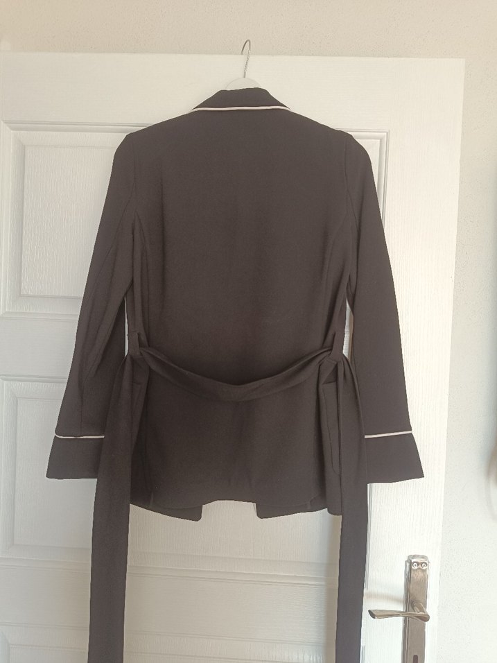 ADL xs Kadın Siyah Kuşaklı Blazer ceket - Görsel 4