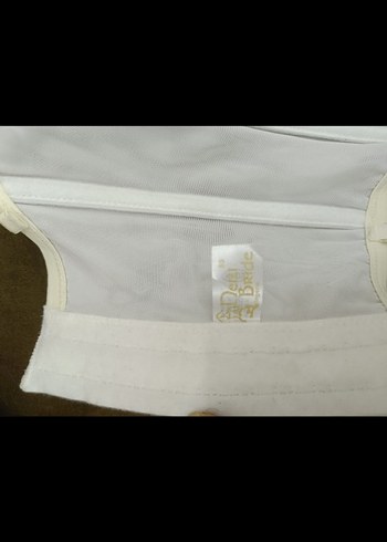 80 beden beyaz Vintage Bohem Midi Büstiyer - Görsel 5