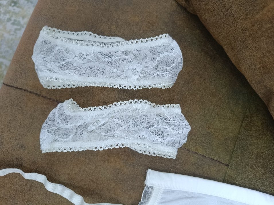 80 beden beyaz Vintage Bohem Midi Büstiyer - Görsel 3