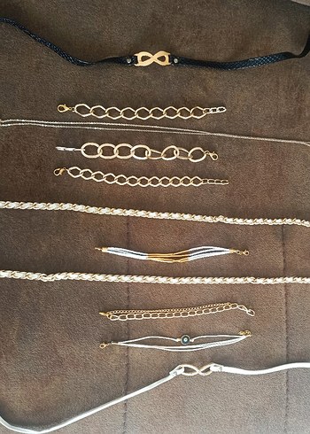 kombinlenebilir Zincir Detaylı Altın Rengi Kadın Bileklik set - Görsel 3