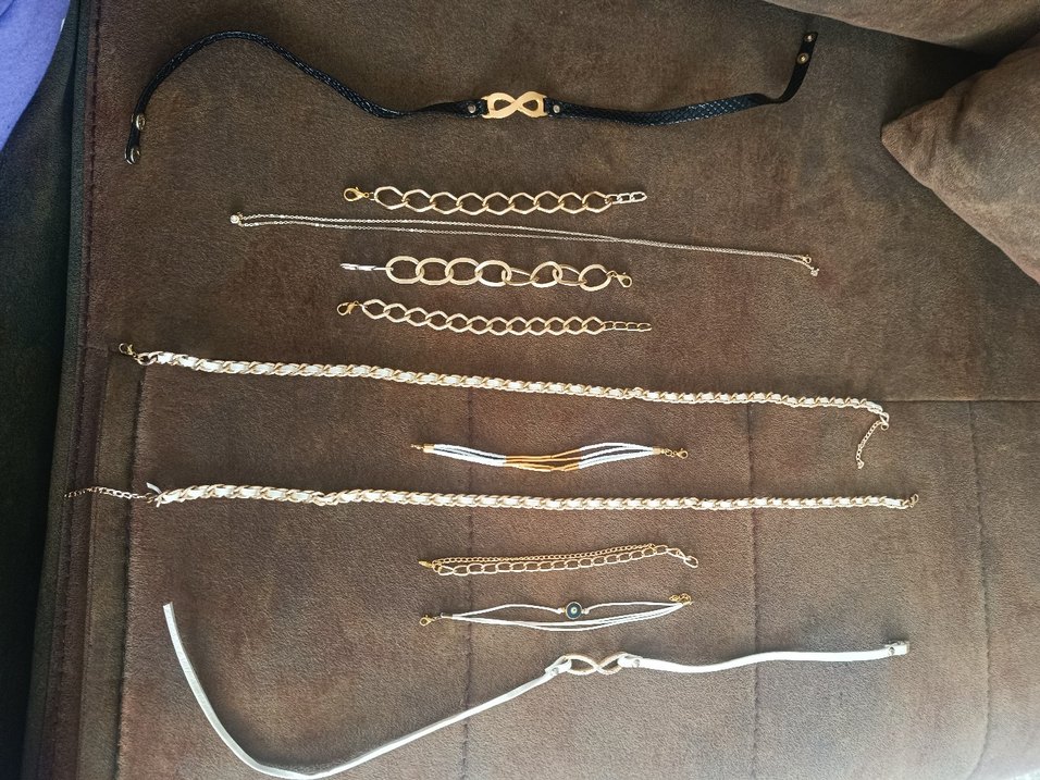 kombinlenebilir Zincir Detaylı Altın Rengi Kadın Bileklik set - Görsel 3