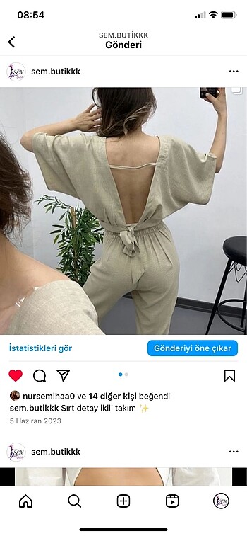 Sırt detaylı ikili takım