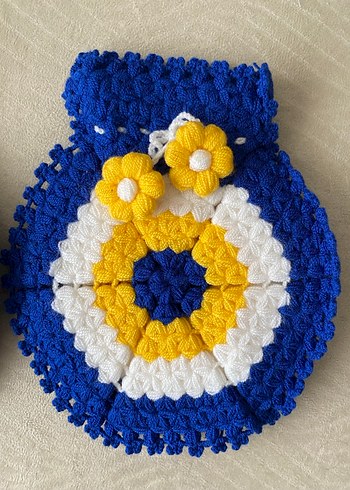 Nazar Boncuğu Motifli Örgü Banyo Lifleri - Görsel 3